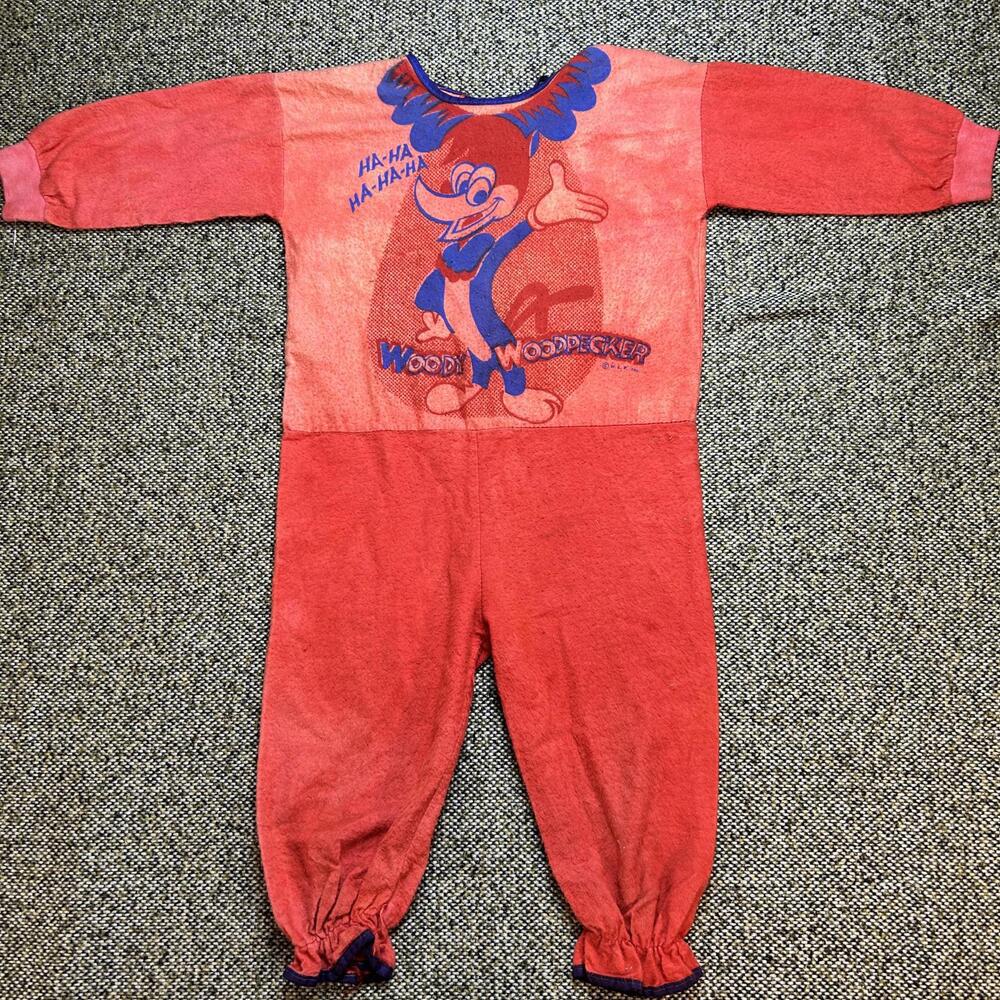 Rare 1970s Woody Woodpecker Kids One Piece Pajama Costume‎ Walter Lantz